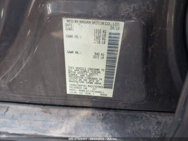 1N4AL3AP5EC407090 Nissan Altima 2.5 Sl