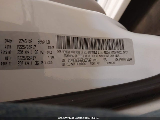 Dodge Grand Caravan Sxt 2016 2C4RDGCG4GR353547 Image 9