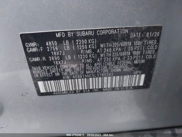 4S4BTANC5L3180342 Subaru Outback Limited