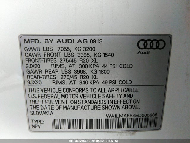 WA1LMAFE4ED005688 Audi Q7 3.0l Tdi Premium Plus