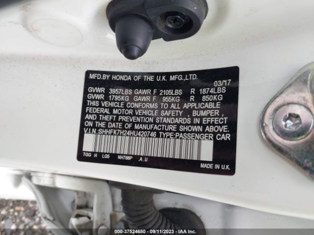 SHHFK7H24HU420746 Honda Civic Hatchback Lx