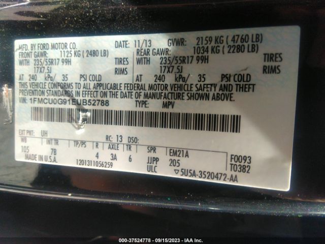 1FMCU0G91EUB52788 Ford ESCAPE SE