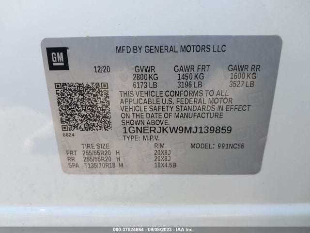 Chevrolet Traverse Rs 2021 1GNERJKW9MJ139859 Image 9