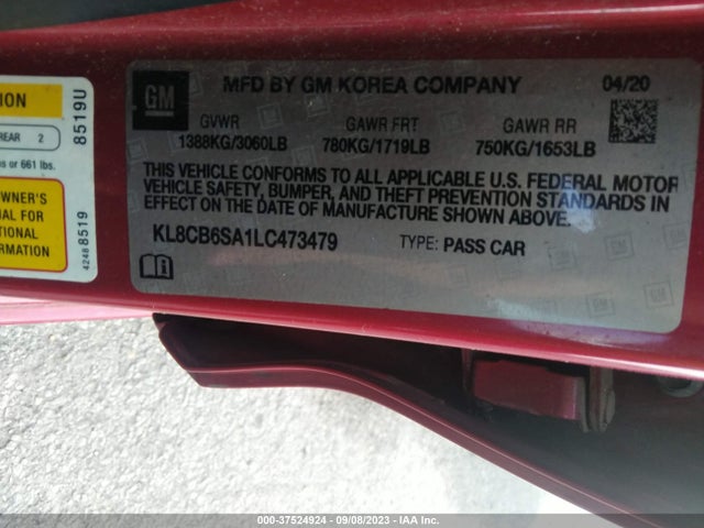 Chevrolet Spark Fwd Ls Automatic 2020 KL8CB6SA1LC473479 Image 9