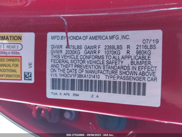 1HGCV1F38KA131410 Honda Accord Sedan Sport 1.5t