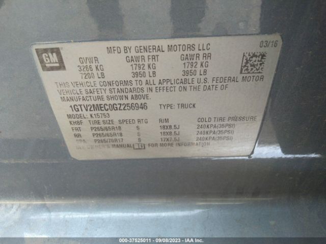 1GTV2MEC0GZ256946 GMC Sierra 1500 Sle