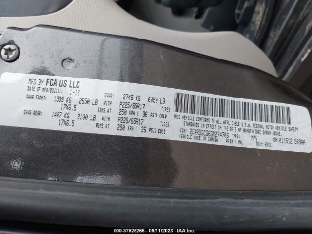 2C4RDGCG6GR274705 Dodge Grand Caravan Sxt