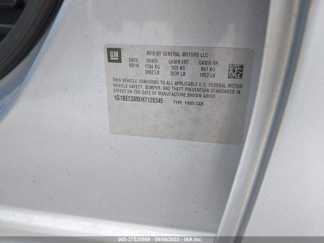 Chevrolet Cruze Lt Auto 2017 1G1BE5SMXH7128345 Image 9