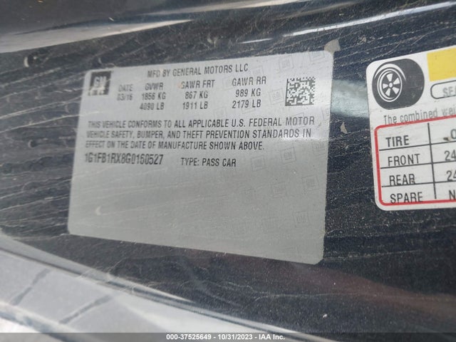 Chevrolet Camaro 1lt 2016 1G1FB1RX8G0160527 Image 9
