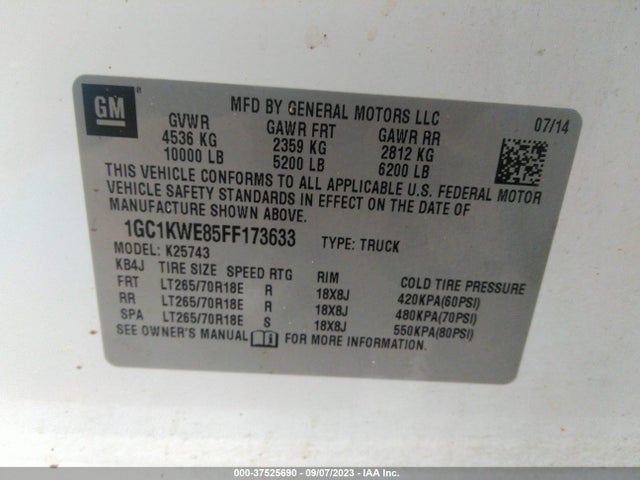 Chevrolet Silverado 2500hd Ltz 2015 1GC1KWE85FF173633 Image 9