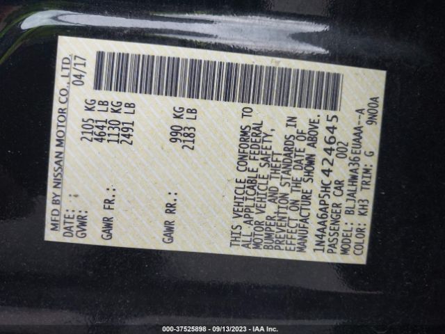 1N4AA6AP5HC424645 Nissan Maxima Platinum