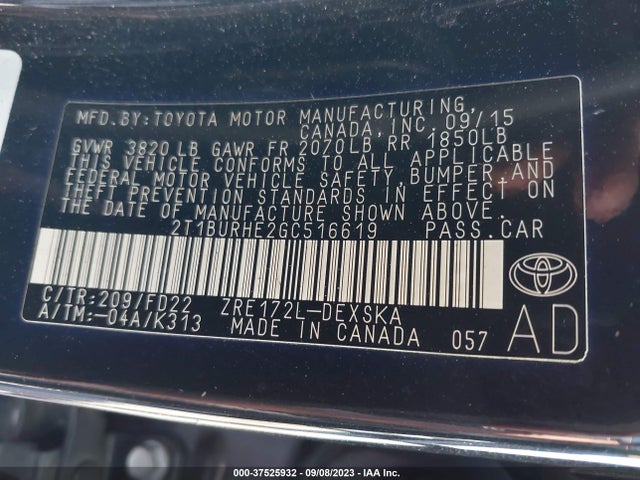 Toyota Corolla L/le/s/s Plus/le Plus 2016 2T1BURHE2GC516619 Image 16