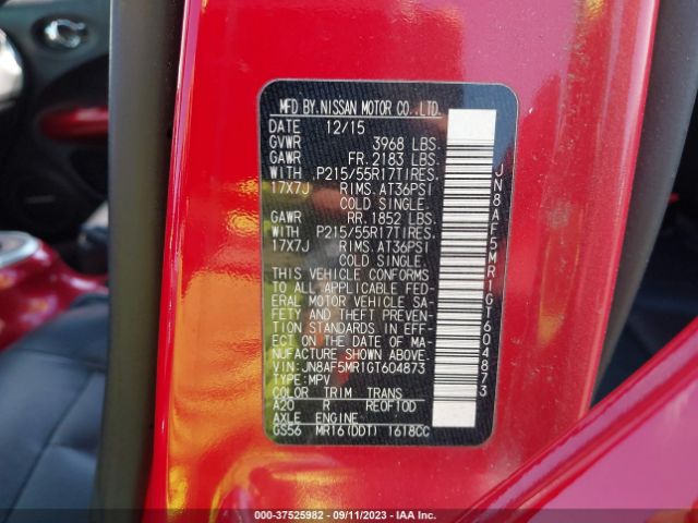 JN8AF5MR1GT604873 Nissan Juke Sl