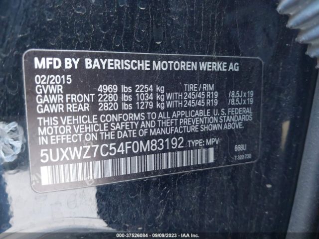 5UXWZ7C54F0M83192 BMW X3 Sdrive28i