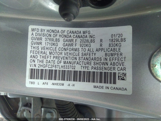 Honda Civic Sedan Lx 2020 2HGFC2F67LH533702 Image 9