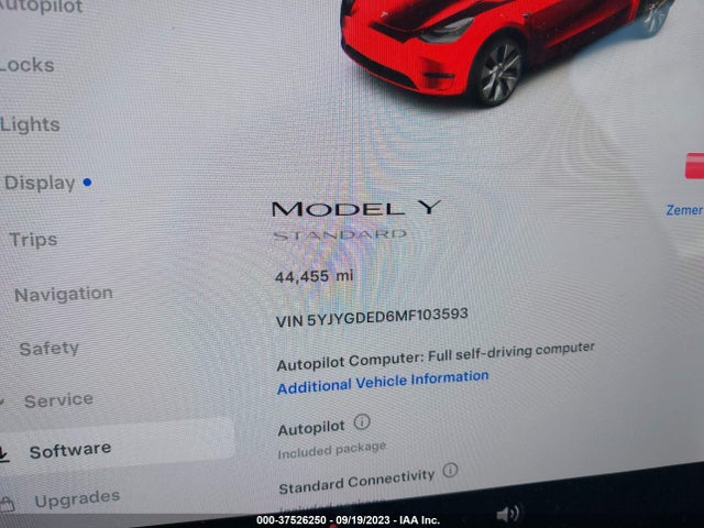 5YJYGDED6MF103593 Tesla Model Y Standard Range