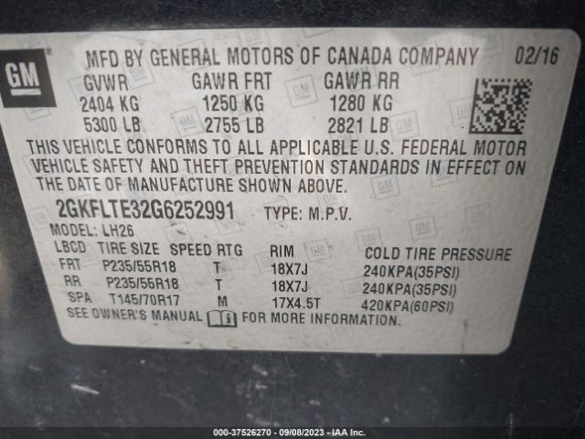 2GKFLTE32G6252991 GMC Terrain Sle-2