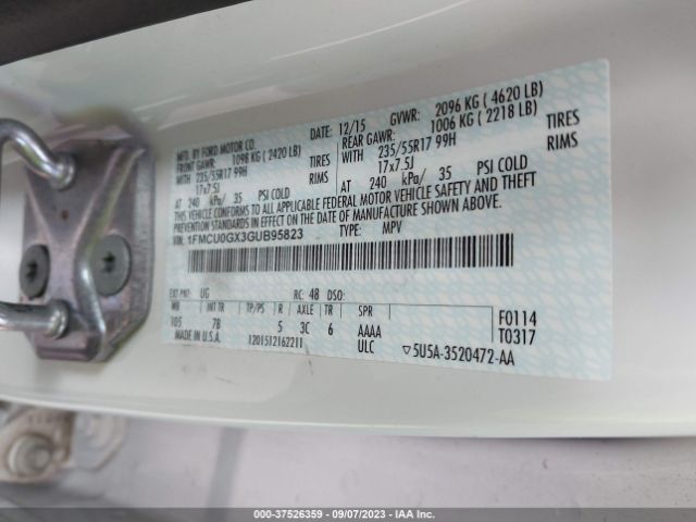 1FMCU0GX3GUB95823 Ford ESCAPE SE