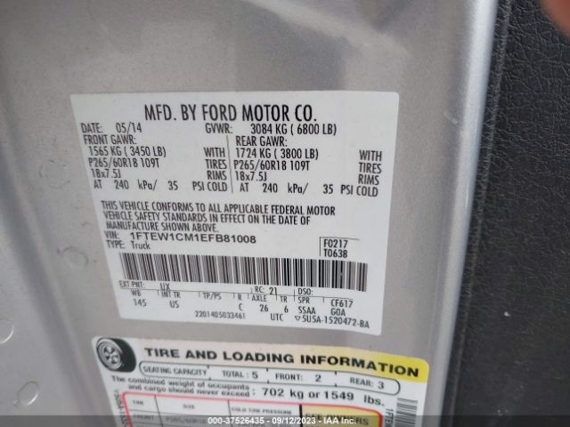 1FTEW1CM1EFB81008 Ford F-150 Xl/stx/xlt