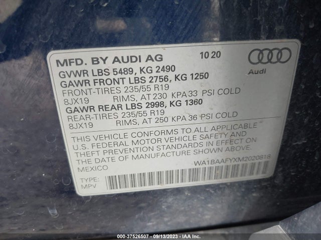 Audi Q5 Premium Plus 2021 WA1BAAFYXM2020818 Image 9