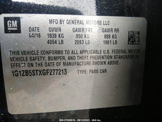 Chevrolet MALIBU LS 2016 1G1ZB5STXGF277213 Image 11
