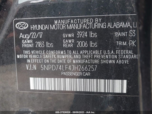 Hyundai ELANTRA SE 2018 5NPD74LF4JH266257 Image 16