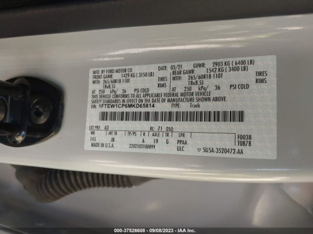 1FTEW1CP6MKD65814 Ford F-150 Xl/xlt/lariat