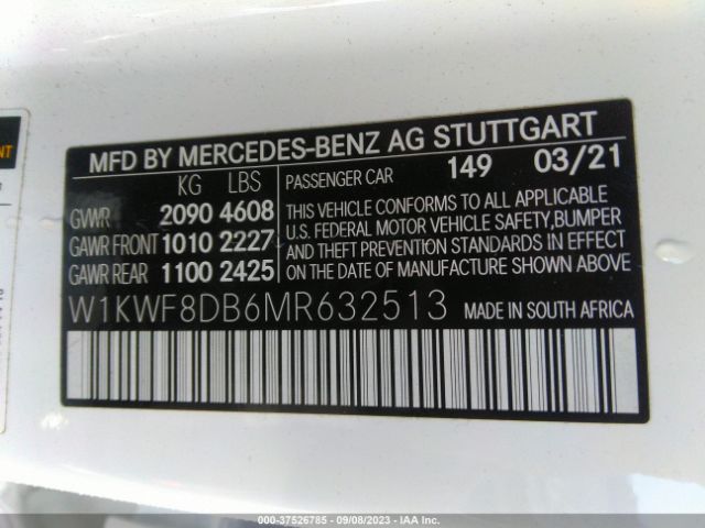 W1KWF8DB6MR632513 Mercedes-Benz C-class C 300