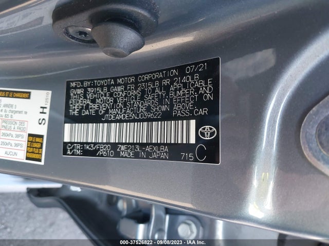 Toyota Corolla Hybrid Le 2022 JTDEAMDE5NJ039622 Image 9