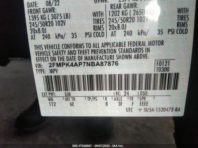 2FMPK4AP7NBA87876 Ford EDGE ST