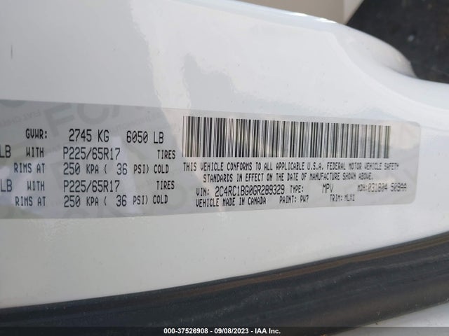 2C4RC1BG0GR289329 Chrysler Town & Country Touring