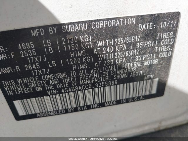 4S4BSACC0J3255869 Subaru Outback Premium