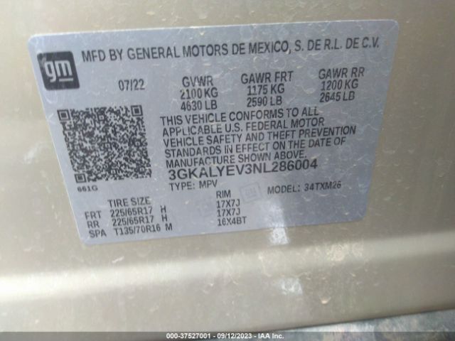 3GKALYEV3NL286004 GMC Terrain At4