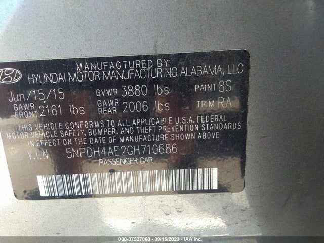 Hyundai ELANTRA SE 2016 5NPDH4AE2GH710686 Image 9