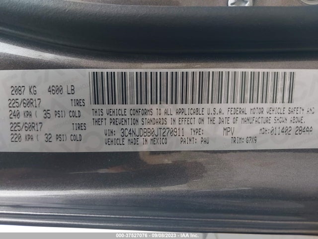Jeep Compass Latitude 2018 3C4NJDBB0JT270911 Image 15