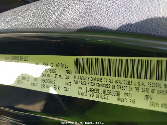 2008 JEEP WRANGLER UNLIMITED X VIN: 1J4GA39118L508538