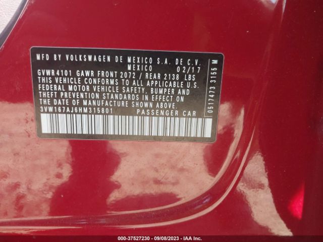 3VW167AJ6HM315801 Volkswagen Jetta 1.4t S