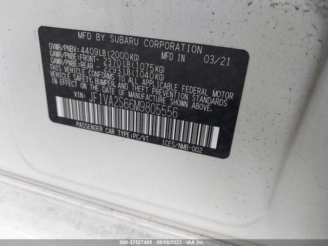Subaru WRX 2021 JF1VA2S66M9805556 Image 22