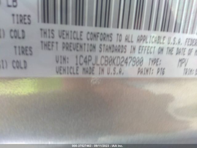 1C4PJLCB0KD247900 Jeep Cherokee Latitude