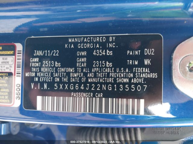 5XXG64J22NG135507 KIA K5 Gt-line