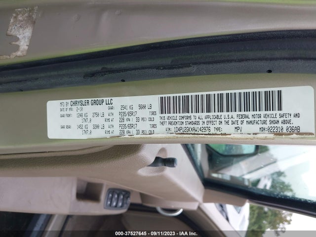 2010 DODGE NITRO SE VIN: 1D4PU2GKXAW142976