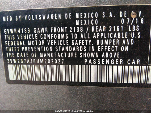 3VW2B7AJ8HM202027 Volkswagen Jetta 1.4t S