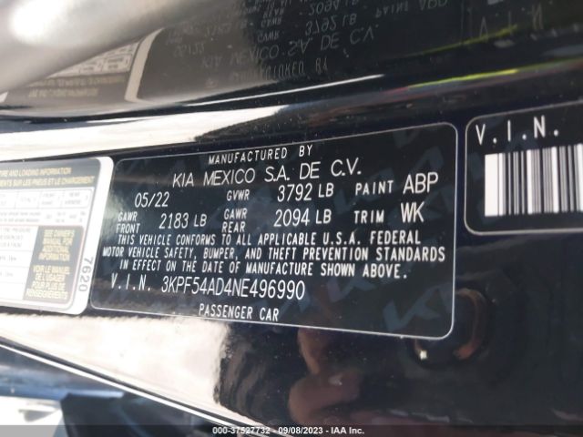 3KPF54AD4NE496990 KIA Forte Gt-line