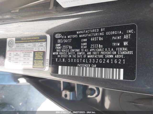 KIA Optima S 2018 5XXGT4L33JG241621 Image 9