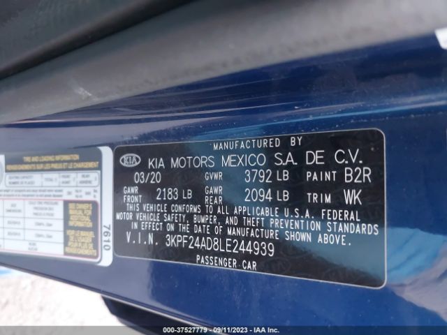 3KPF24AD8LE244939 KIA Forte Lxs