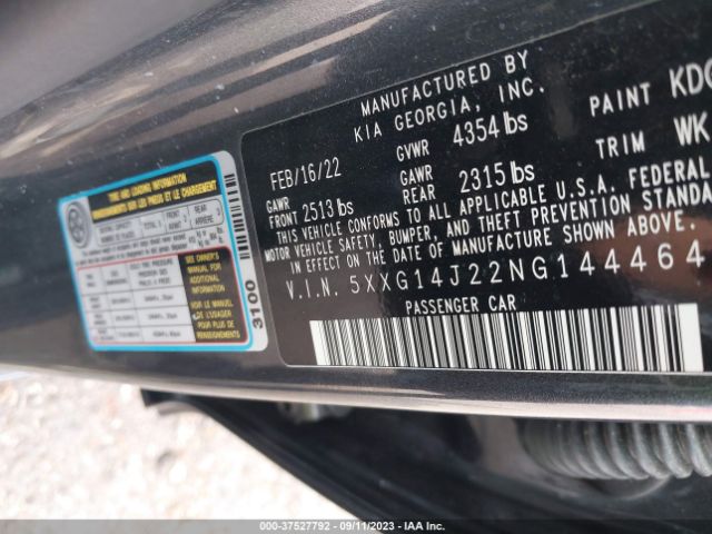 5XXG14J22NG144464 KIA K5 LXS