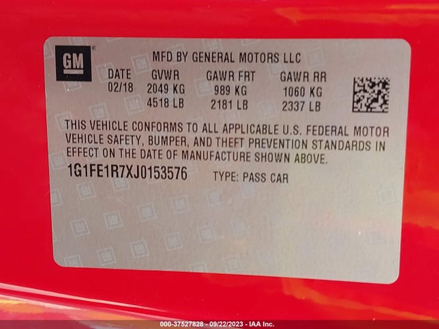 Chevrolet Camaro 1ss 2018 1G1FE1R7XJ0153576 Image 9