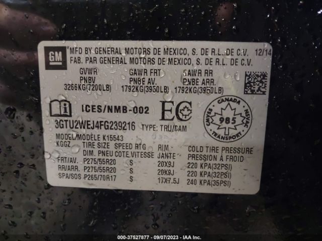 3GTU2WEJ4FG239216 GMC Sierra 1500 Denali