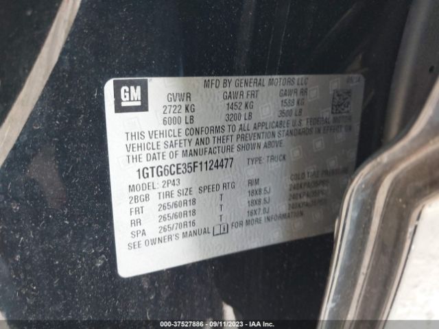 1GTG6CE35F1124477 GMC Canyon 4wd Slt