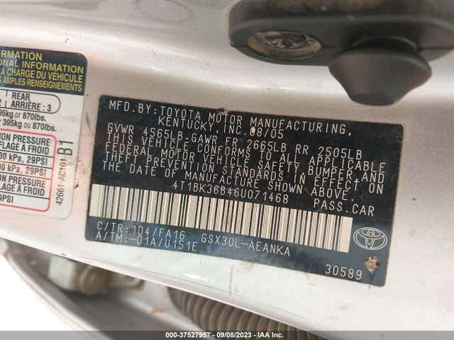 2006 TOYOTA AVALON XL VIN: 4T1BK36B46U071468
